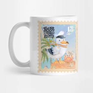 Seagull On His Journey With Little Crab Mug